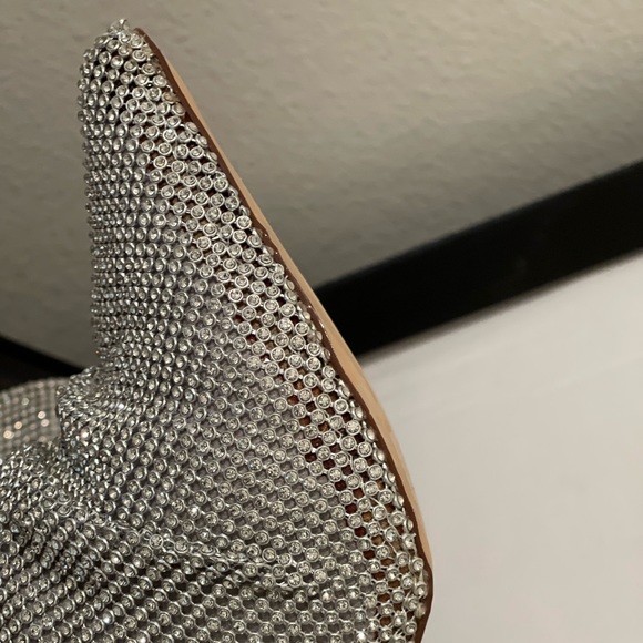 Crystal Rhinestone Embellished Slouch Boots New with Defeats - Picture 2 of 14